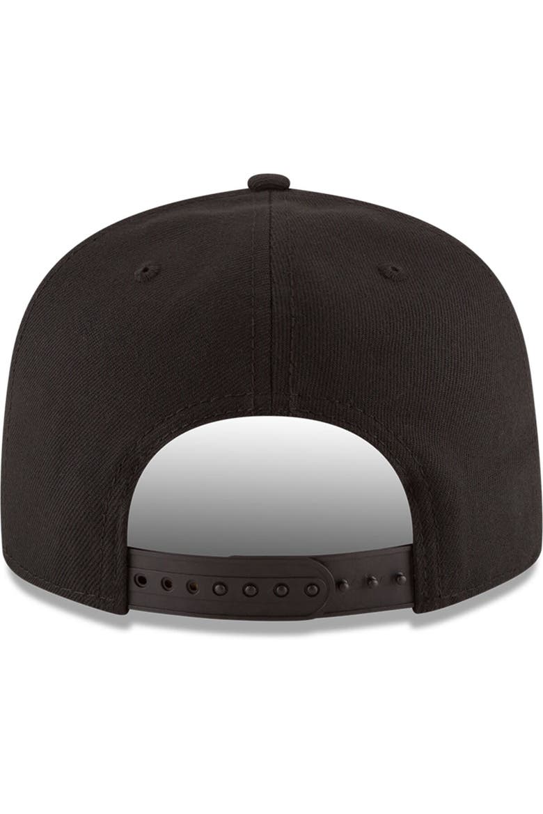 Men's New Era Black Chicago Bulls Black & White Logo 9FIFTY Adjustable Snapback Hat, Alternate, color, Black