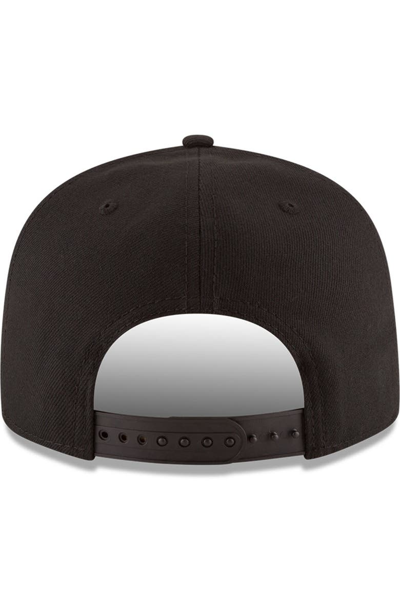 New Era Men's New Era Black Chicago Bulls Black & White Logo 9FIFTY Adjustable Snapback Hat, Alternate, color,