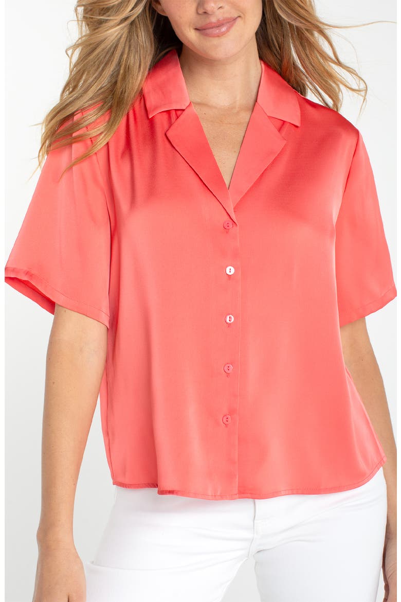 Camp Collar Button-Up Shirt, Alternate, color, SUNSET CORAL