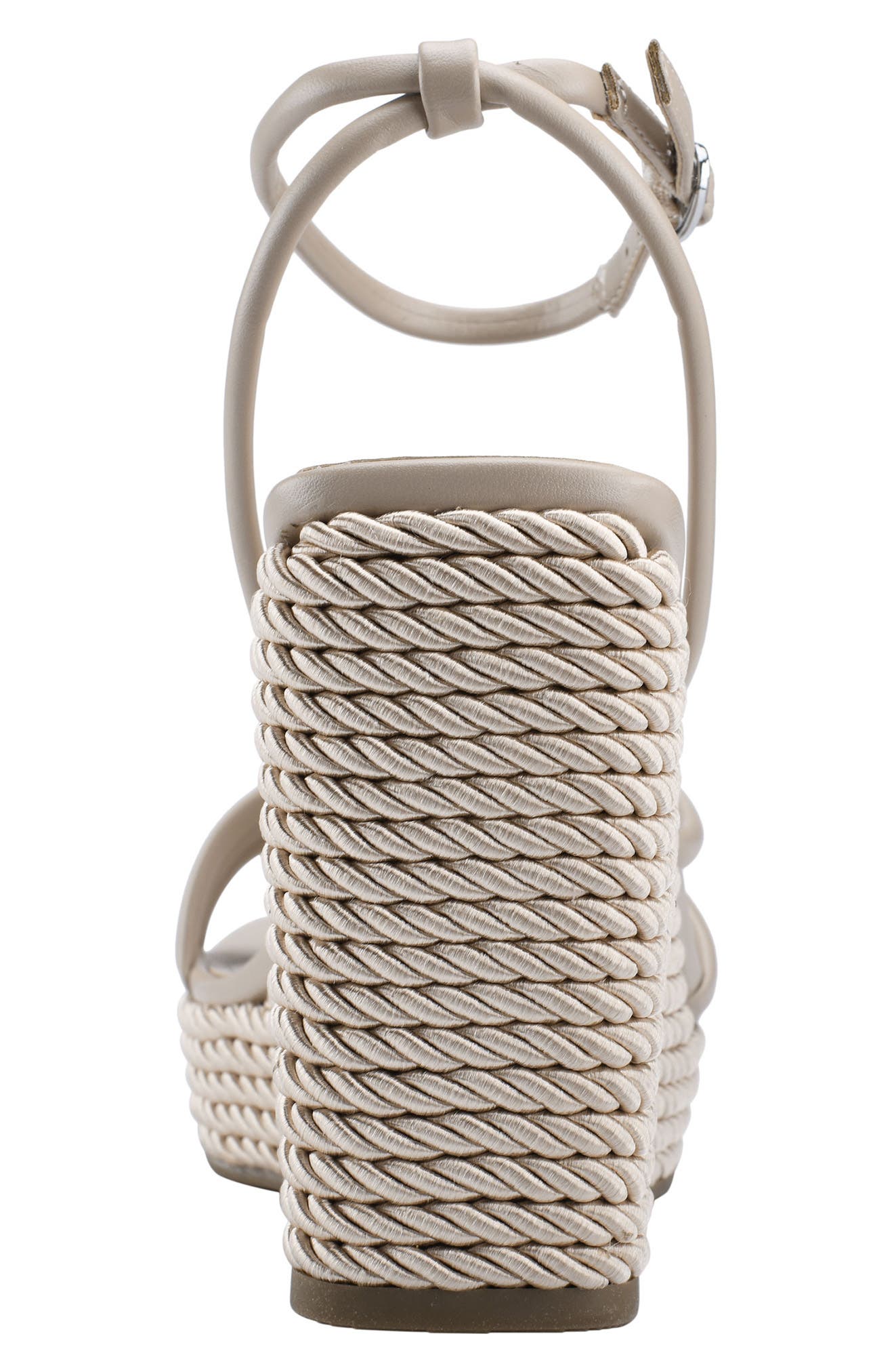 Zeki Ankle Strap Braided Wedge Sandal, Alternate, color, LATTE