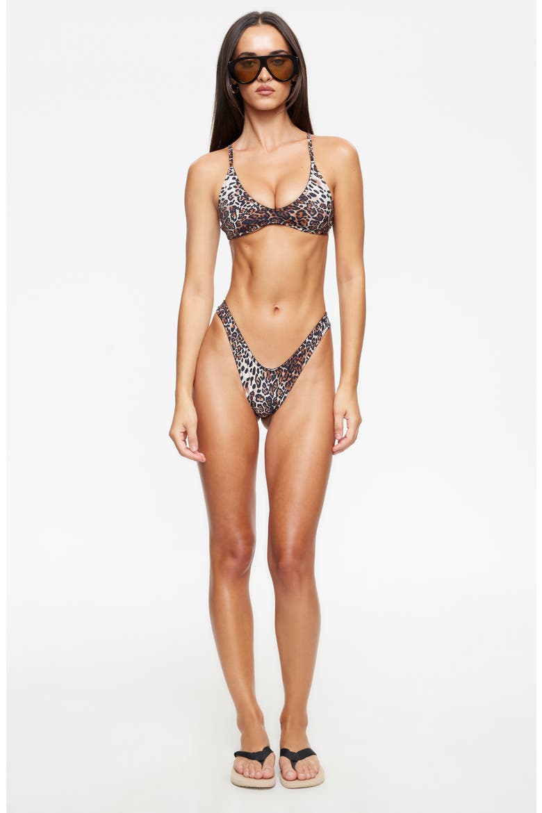 Amour High Cut Bikini Bottoms, Alternate, color, LEOPARD