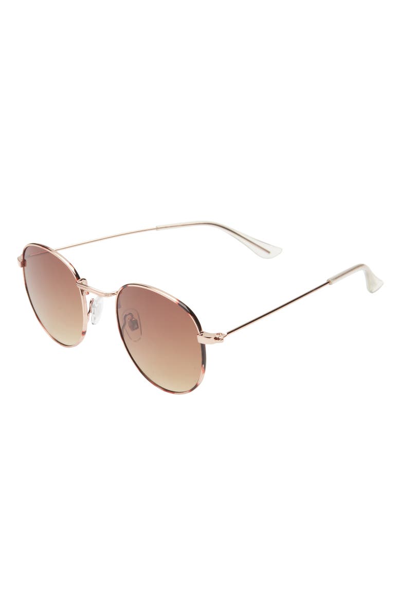BP. 48mm Round Metal Sunglasses, Alternate, color, 