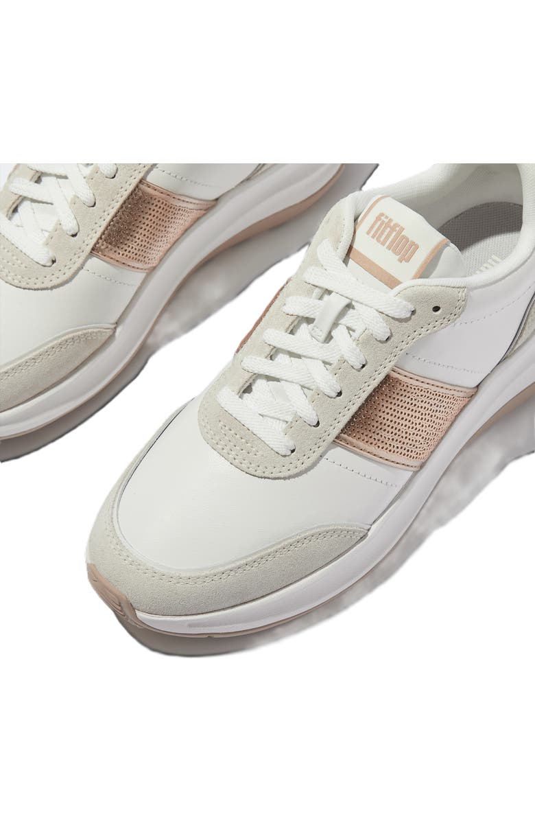 FitFlop F Mode Flow Sequin Flatform, Alternate, color, Urban White/Classic Beige