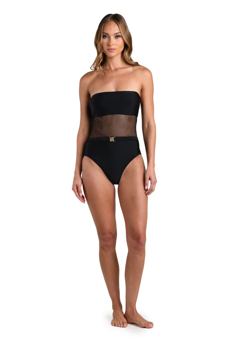 Tory Belted One-Piece Swimsuit, Alternate, color, BLACK