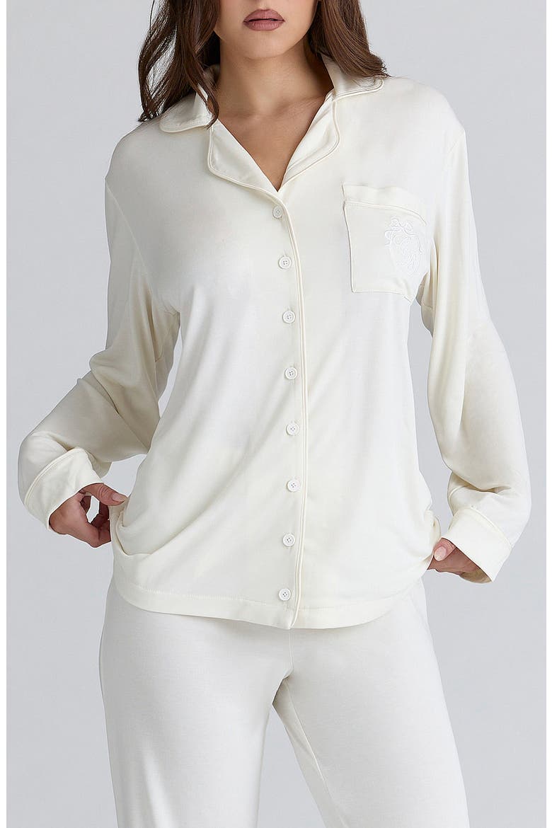 Classic Long Sleeve Pajamas, Main, color, WHITE