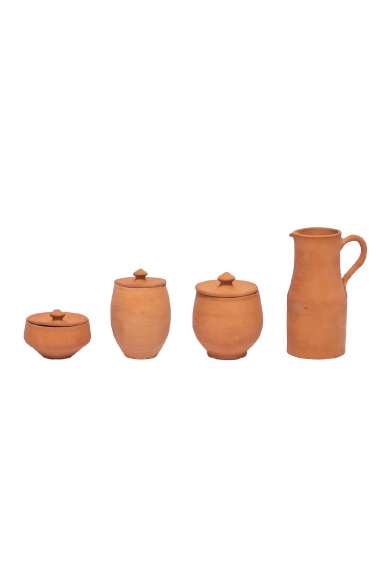 Artisanal Terracotta Pitcher with Handle, Alternate, color, Terracotta