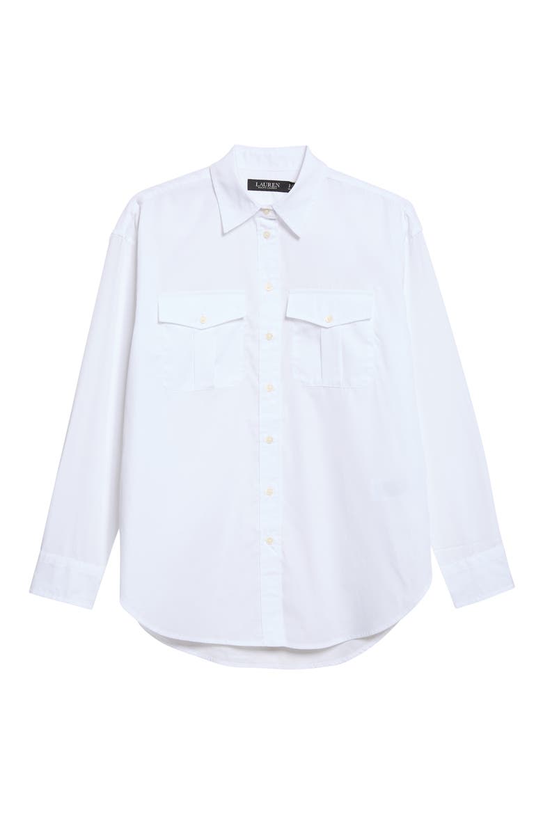 Durrell Cotton Button-Up Shirt, Alternate, color, WHITE