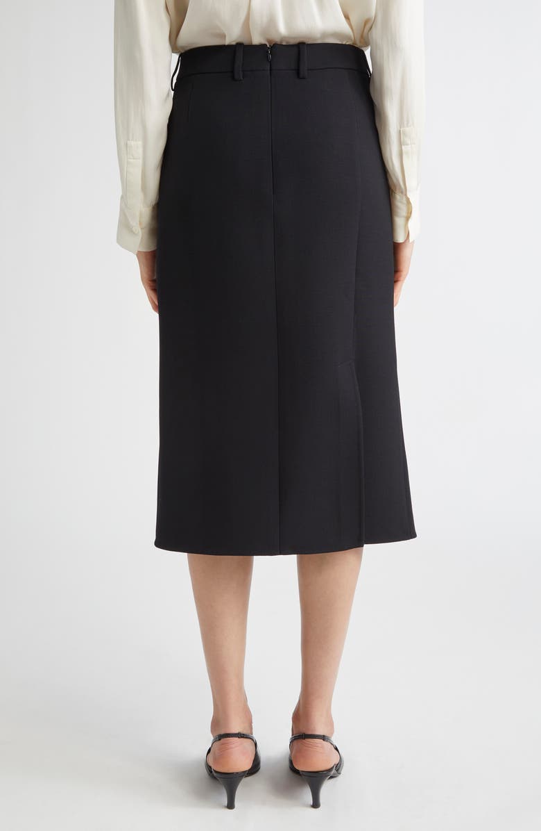Akris Virgin Wool Double Face Pencil Skirt, Alternate, color, Black