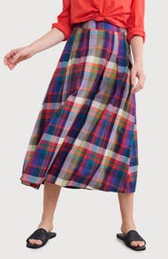 Seasalt Cornwall Jamboree Organic Cotton Chambray Midi Skirt