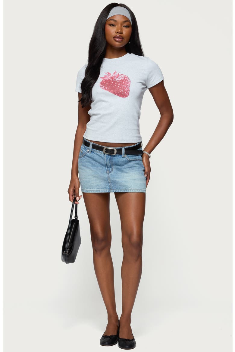 Sweet Berry Stretch Cotton T-Shirt, Alternate, color, GRAY-MELANGE