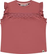 Stains and Stories by Babyface Ruffled Sleeve Eyelet Accent Top