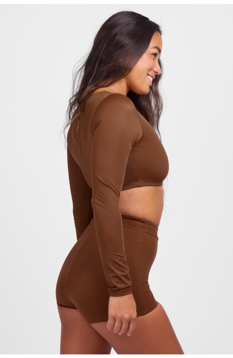 JOLYN Avalon Long Sleeve Crop Rashie, Alternate, color, Coconut