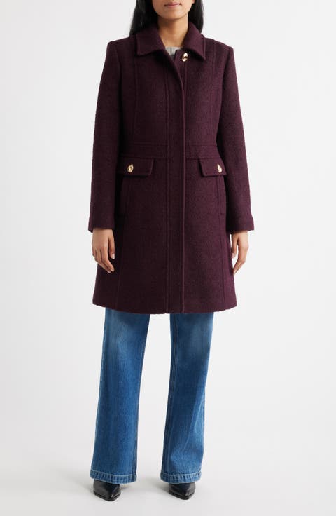 Inset Waist Bouclé Coat