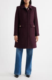 Sam Edelman Inset Waist Bouclé Coat