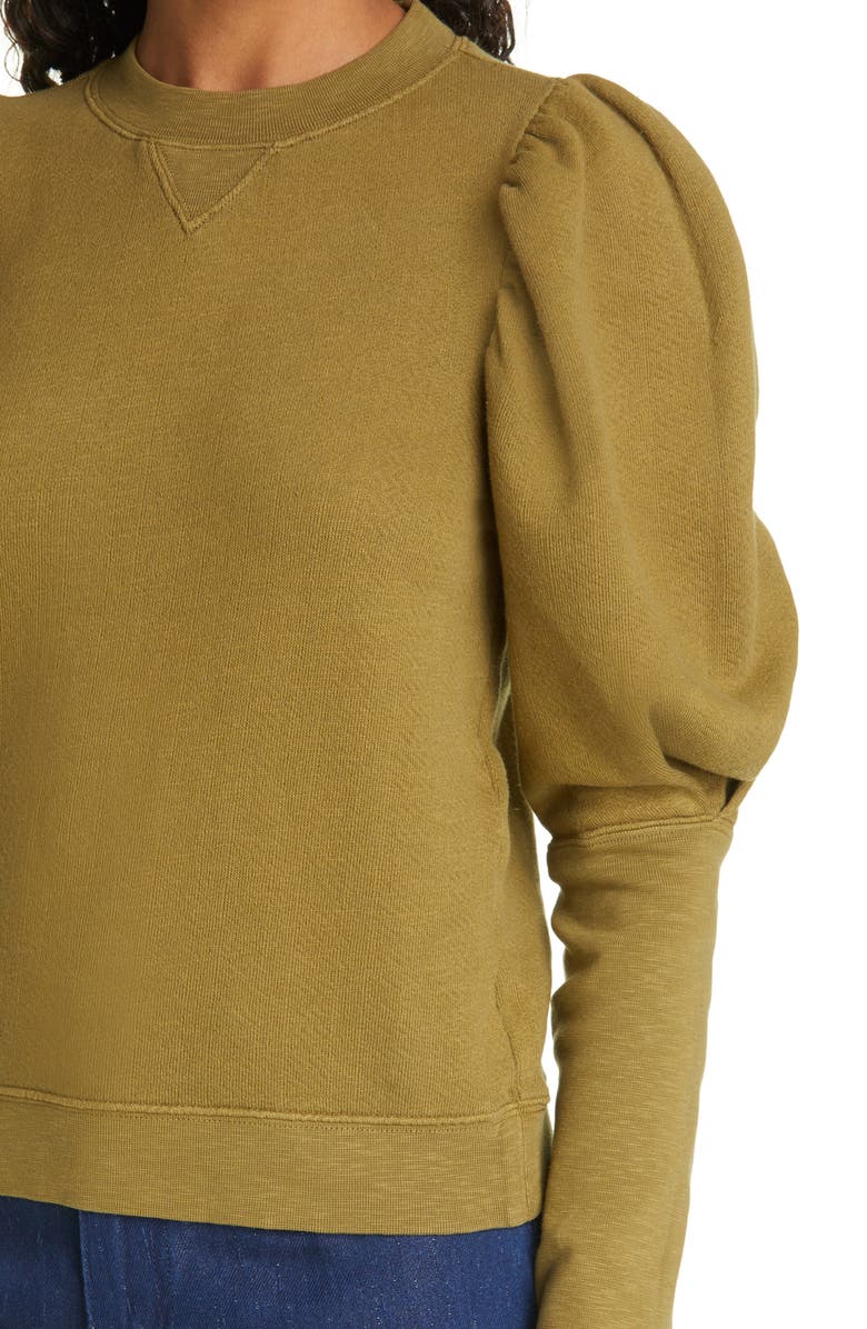 Ulla Johnson Philo Puff Bishop Sleeve Sweatshirt, Alternate, color, 
