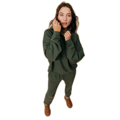 Ocio Organic Cotton Teddy Oversized Hoodie In Green