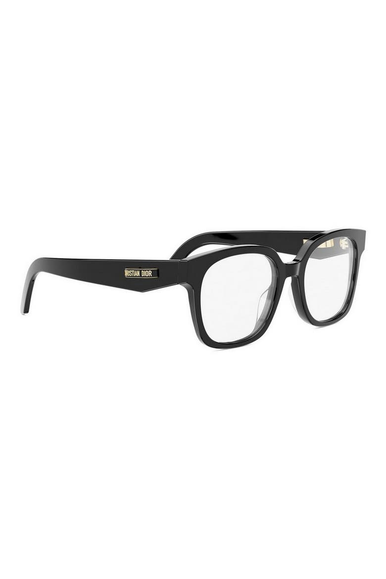 CDiorO S5I 51mm Square Optical Glasses, Alternate, color, SHINY BLACK