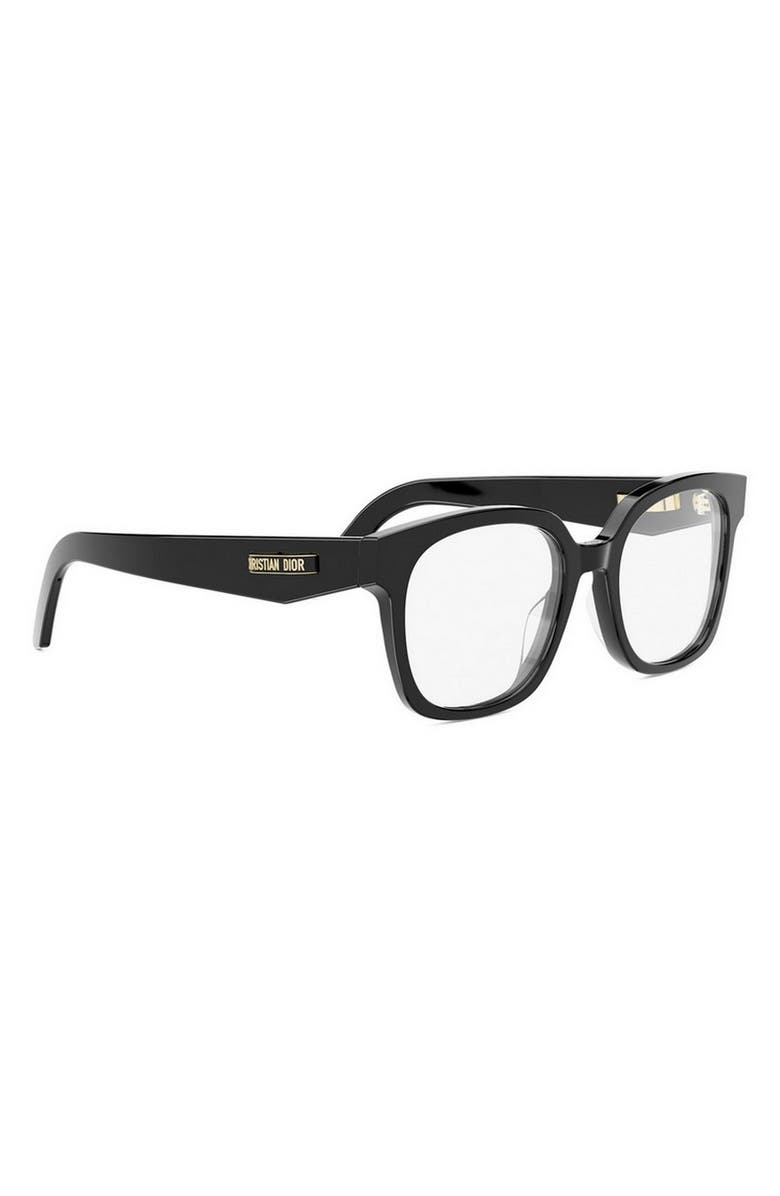 DIOR CDiorO S5I 51mm Square Optical Glasses, Alternate, color, Shiny Black