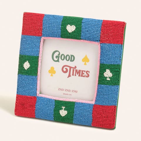 Dadri Decorative  Beaded Colorful Frame 7X7 In