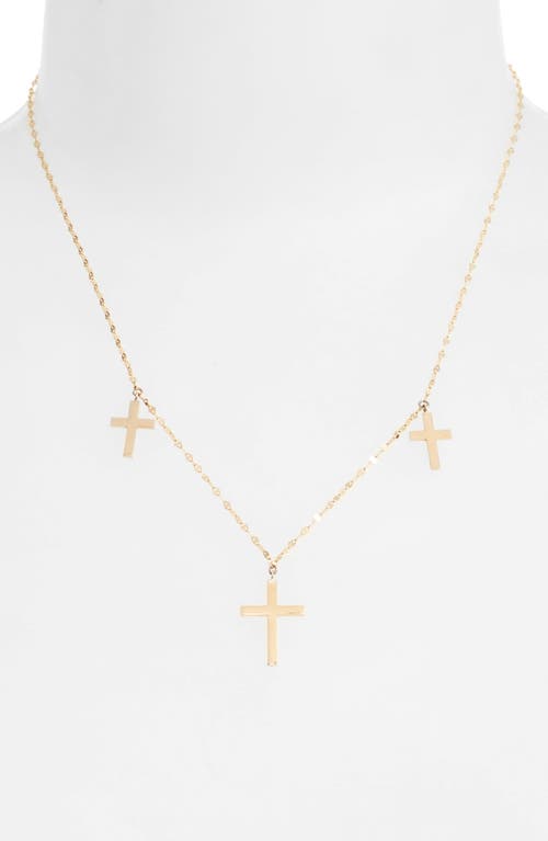 Lana Bond Triple Cross Charm Necklace In Gold