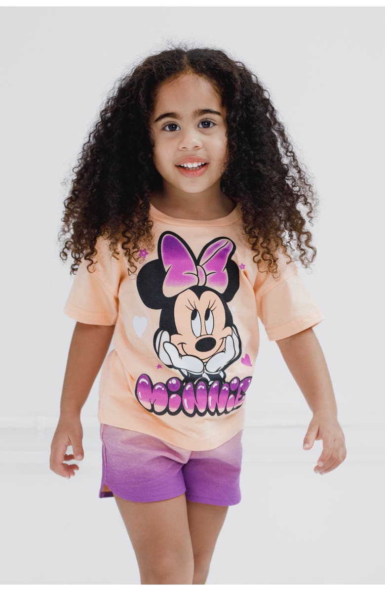 Disney Minnie Mouse 2-Piece T-Shirt and Shorts Set, Alternate, color, Minnie Ombre Purple