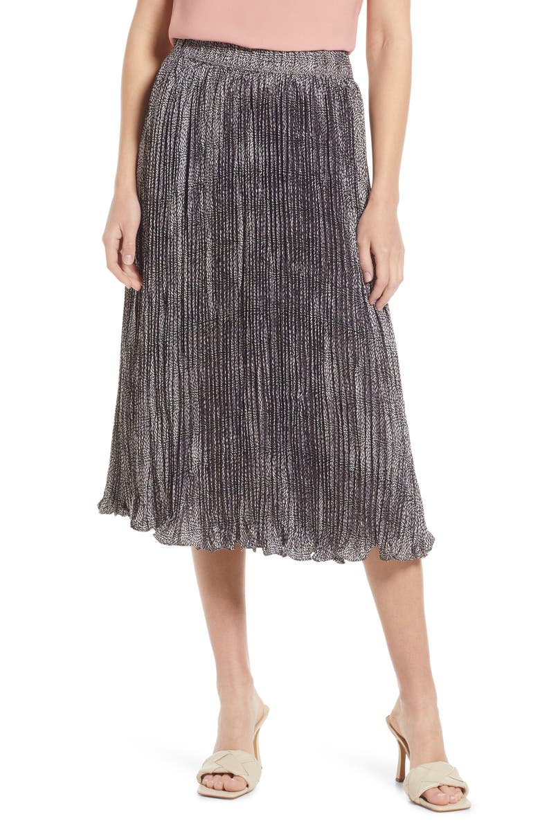 Nordstrom Crinkle Texture Midi Skirt, Main, color,
