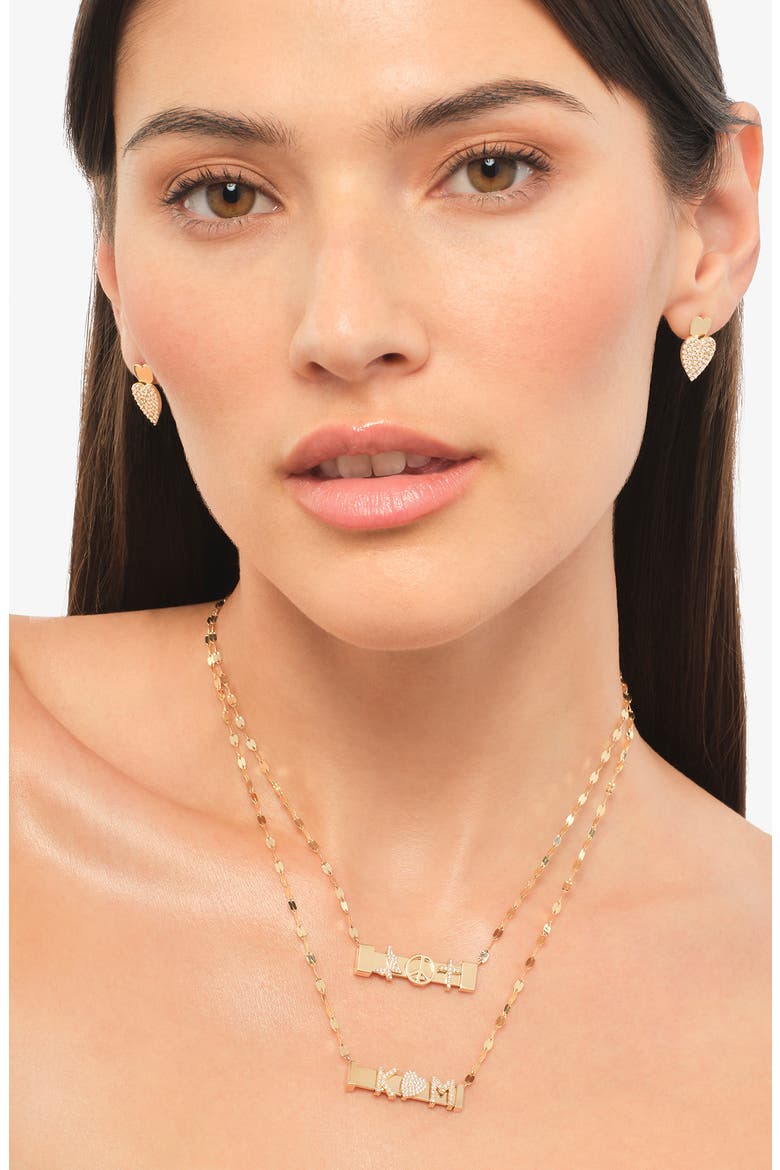 Double Diamond Heart Drop Earrings, Alternate, color, YELLOW