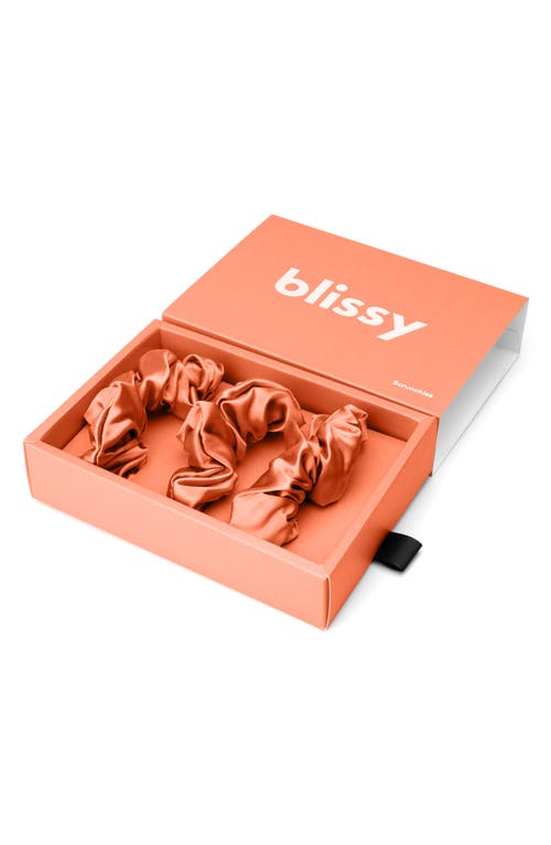 Blissy 3-pack Silk Scrunchies In Sunrise