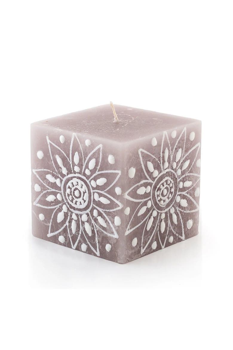 Henna Brown Painted Cube Candle, Main, color, Henna Brown - 3x3x3"