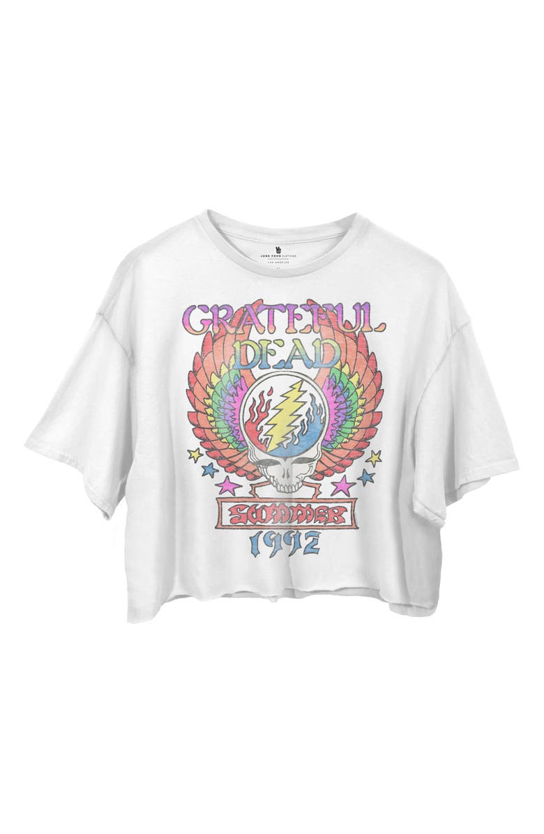 Junk Food Grateful Dead Summer 1992 Graphic Crop T-Shirt, Main, color, White