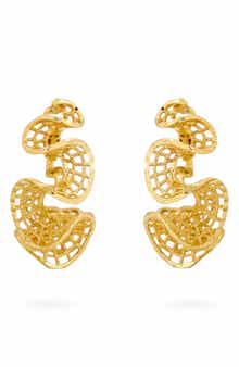 Textured Wavy Hoop Earrings