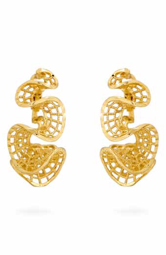 Textured Wavy Hoop Earrings