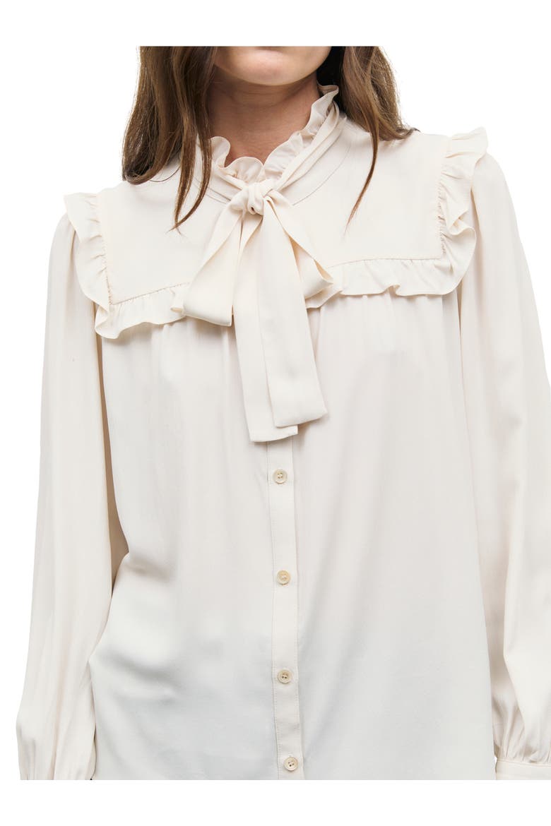 Leia Ruffle Detail Shirt, Alternate, color, Pink Beige