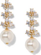 Nadri Faux Pearl & Cubic Zirconia Drop Earrings
