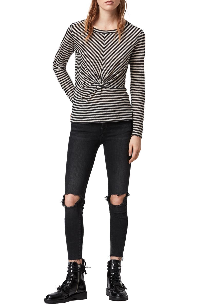 AllSaints Jess Stripe Long Sleeve T-Shirt, Alternate, color,