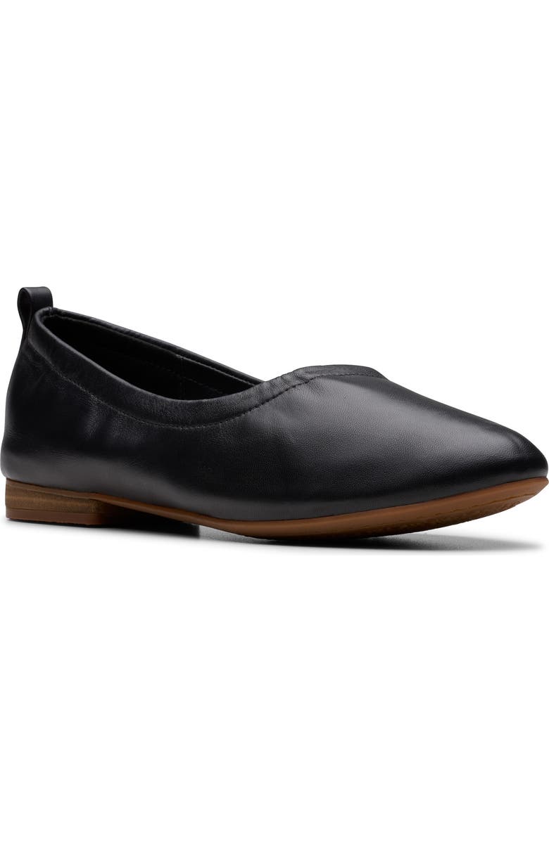 Clarks<sup>®</sup> Fawna Soft Ballet Flat, Main, color, Black Leather