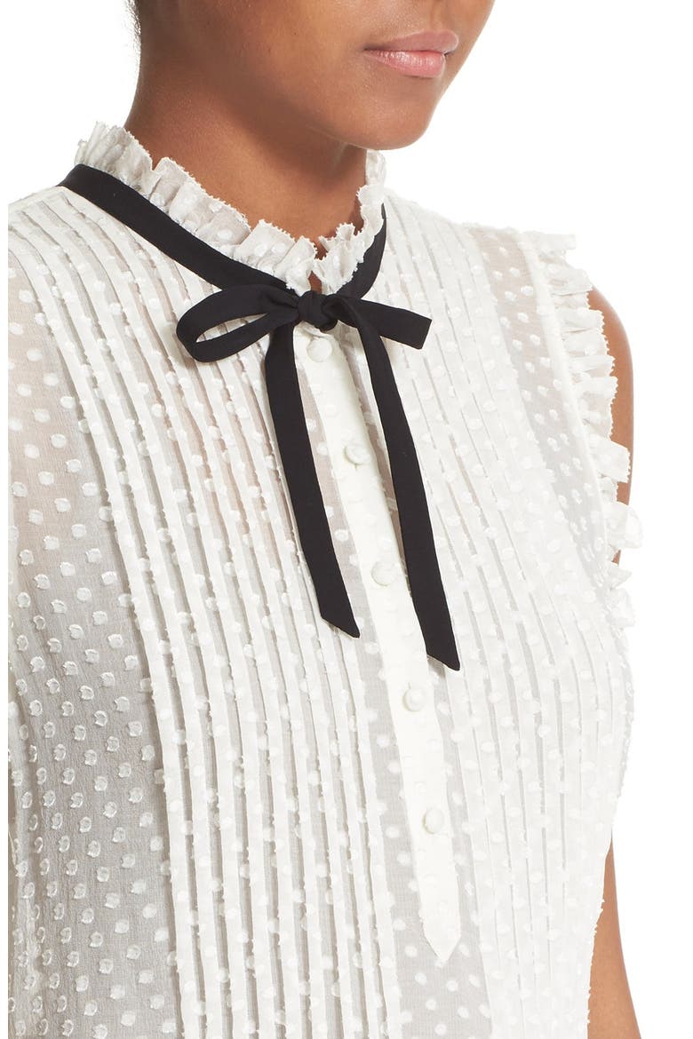 'Toledo' Sleeveless Silk Blend Top, Alternate, color, PORCELAIN