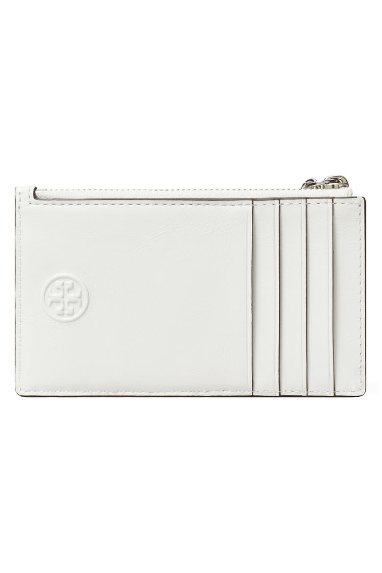 Fleming Charm Distressed Leather Zip Card Case, Alternate, color, CIRRUS CLOUD