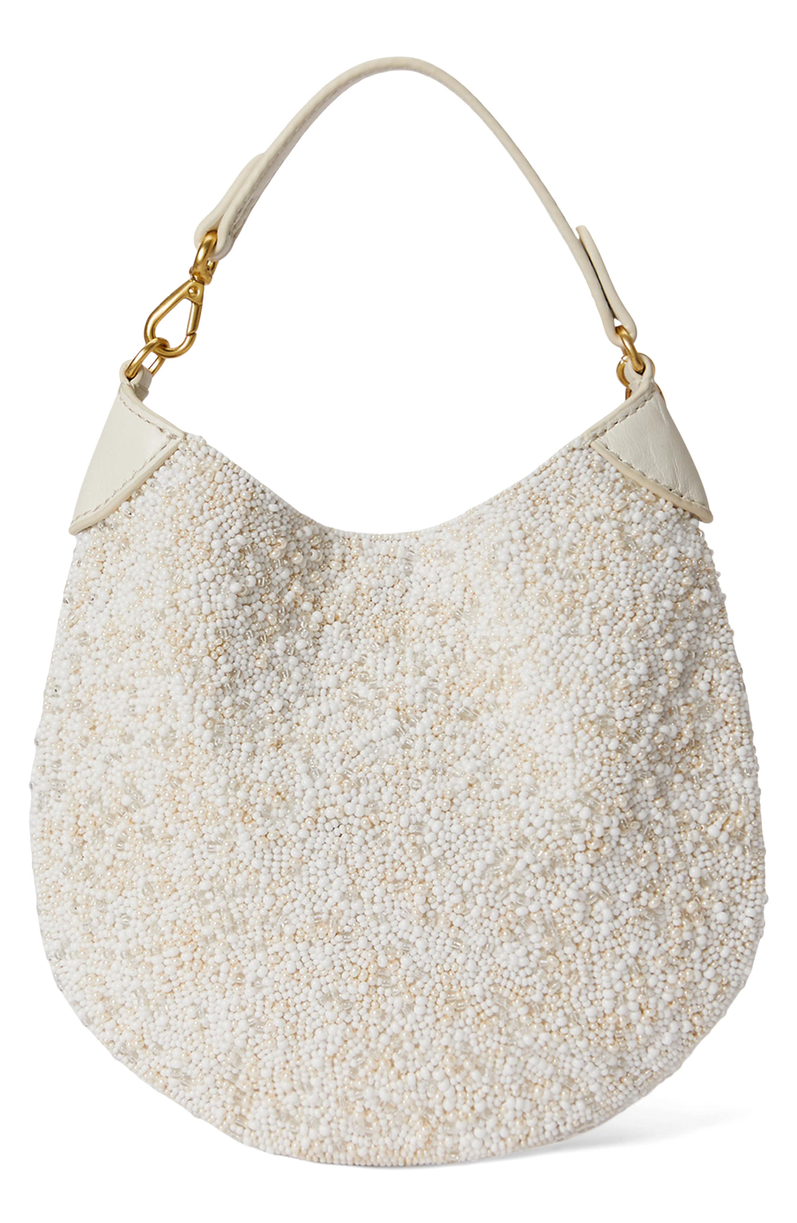 Polo Ralph Lauren Polo ID Floral Beaded Shoulder Bag, Alternate, color, Frosting