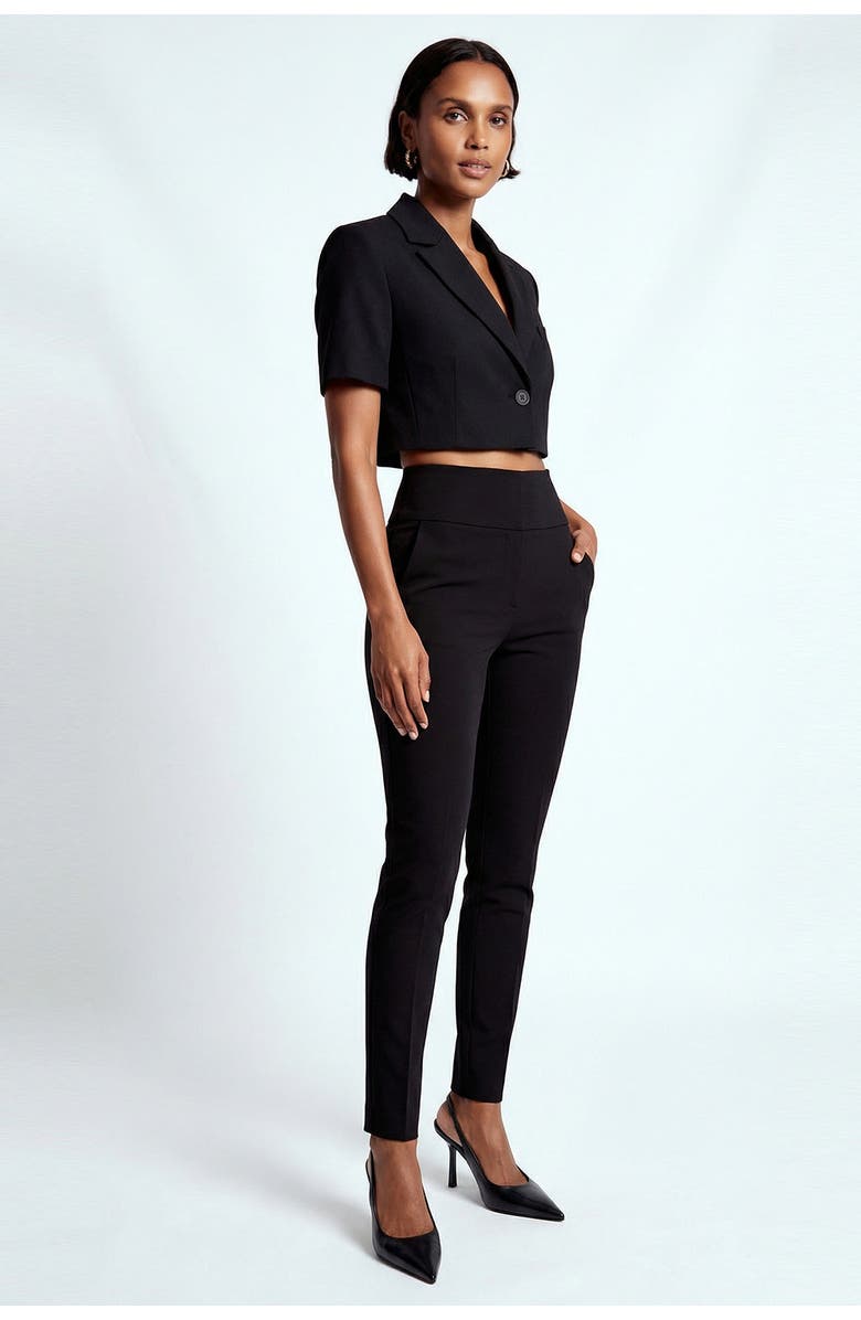 Exquise Dallas Cropped Blazer, Alternate, color, Black