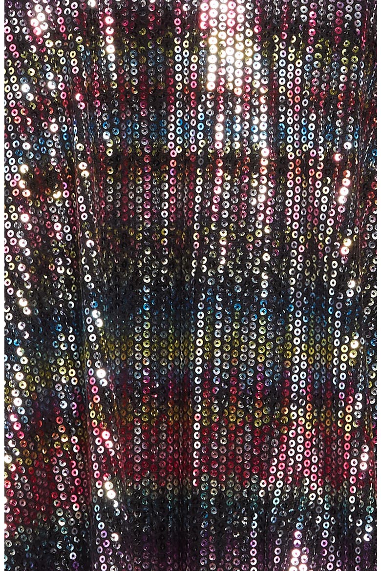 Rainbow Sequin Fit & Flare Dress, Alternate, color, RED