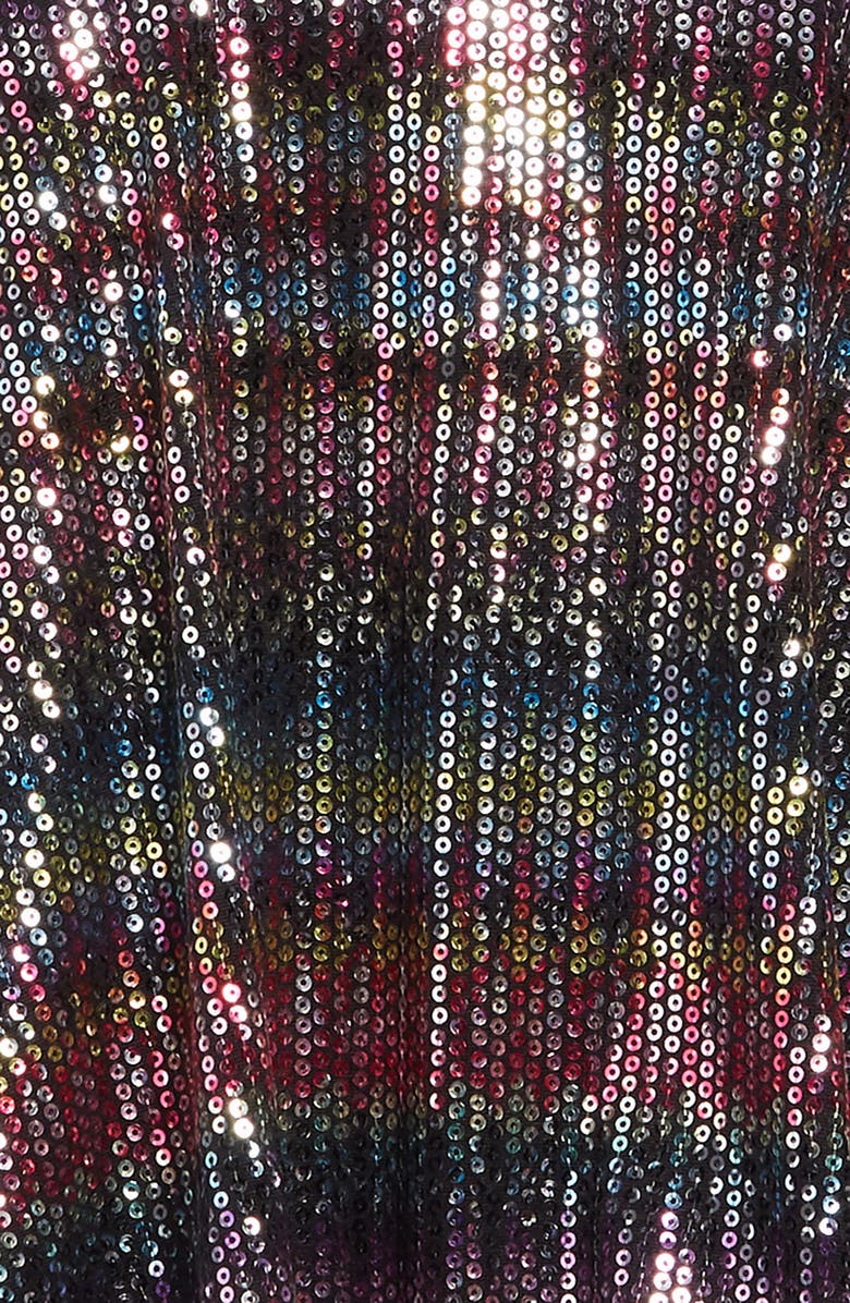 Hannah Banana Rainbow Sequin Fit & Flare Dress, Alternate, color, 