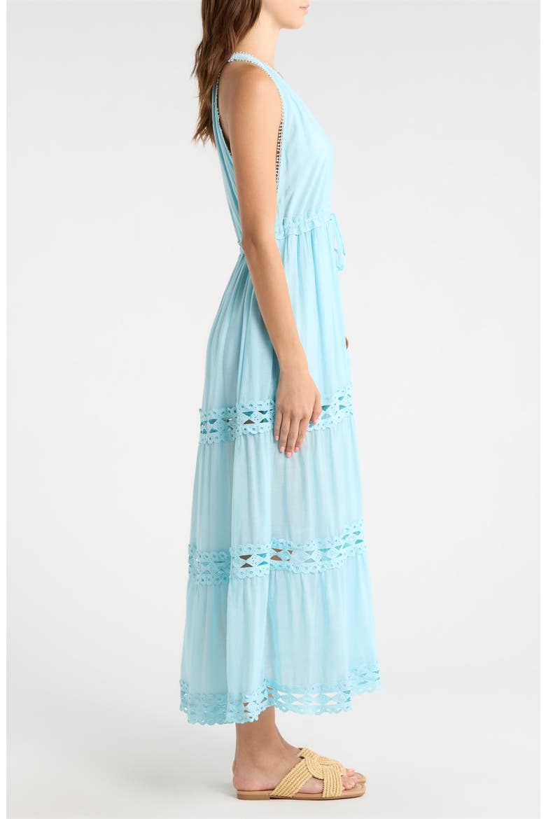 Cutout Trim Sleeveless Cover-Up Maxi Dress, Alternate, color, BLUE BRIGHT