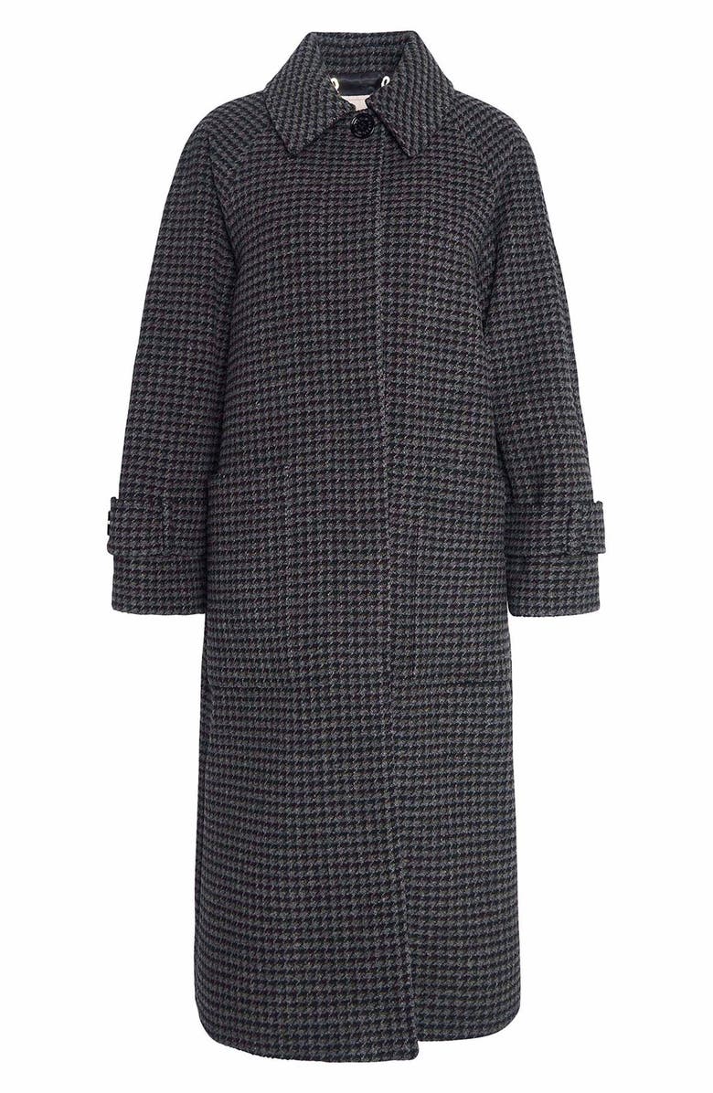 Barbour Veronica Houndstooth Check Wool Coat, Alternate, color, Charcoal Dogtooth