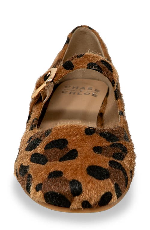 Chase & Chloe Chase And Chloe Meli Faux Fur Mary Jane Flat In Brown