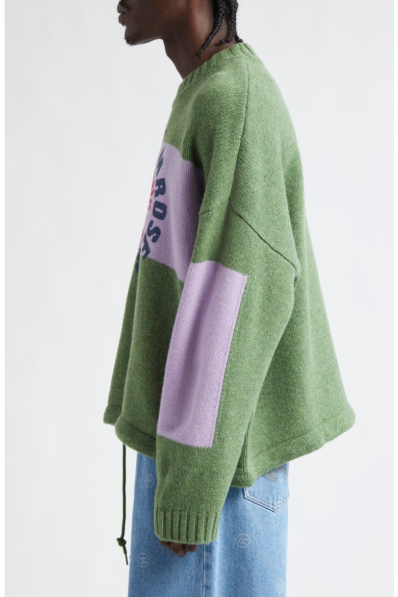 Circle Logo Lambswool Graphic Sweater, Alternate, color, GREEN