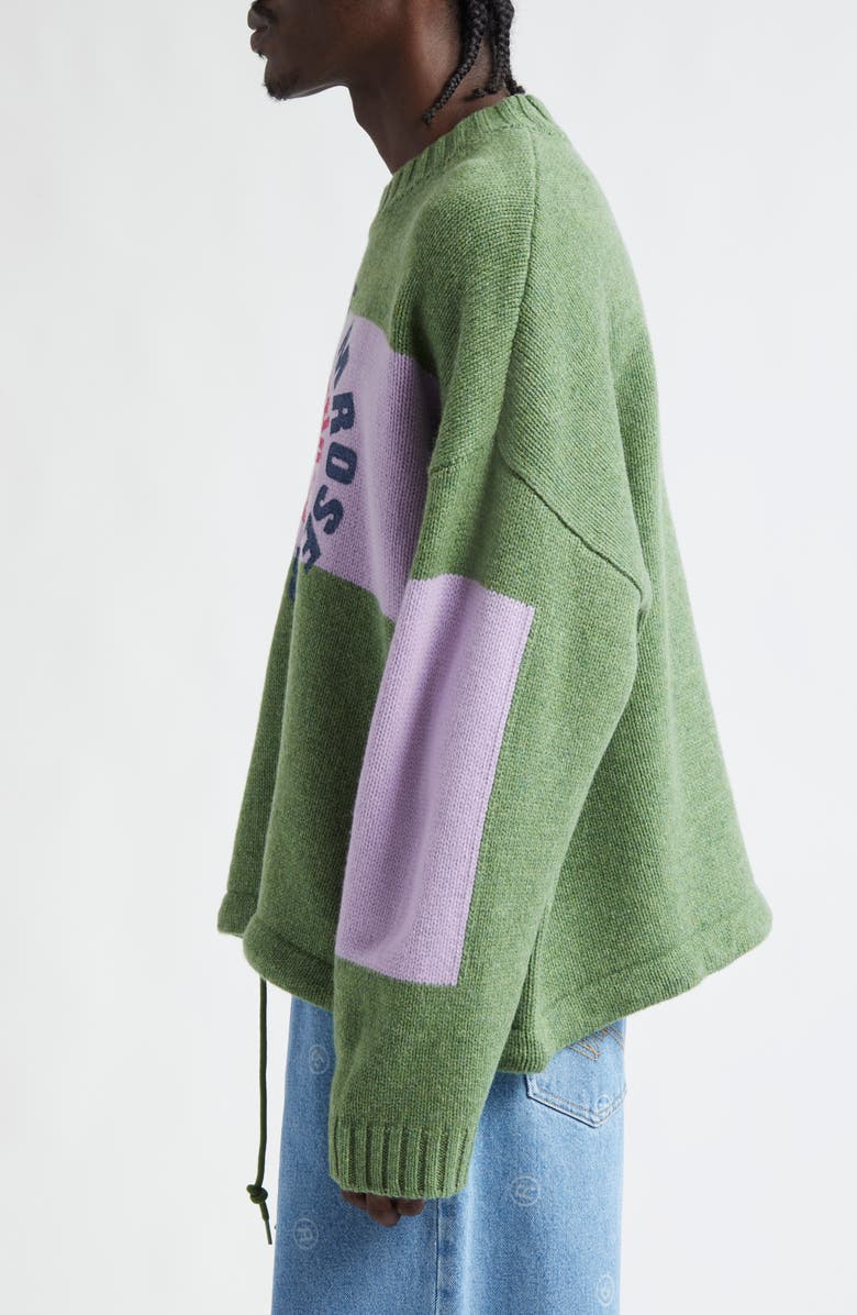 Martine Rose Circle Logo Lambswool Graphic Sweater, Alternate, color, 