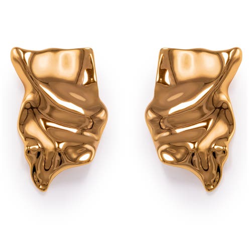 Black Suede Studio Arco Earring In Gold