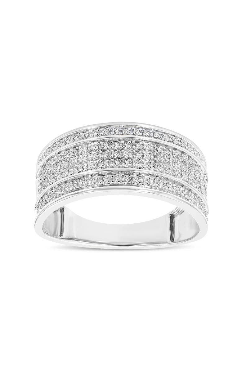 LuvMyJewelry Elysium Unisex Diamond Band Ring in 10K Gold, Main, color, 10K White Gold
