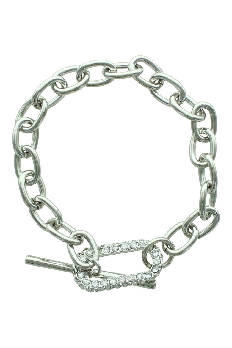 Krystal Toggle Bracelet, Main, color, SILVER / CLEAR